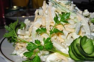 Салат из мяса кальмара рецепт