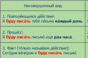 Kategori aspek Cara menemukan aspek kata kerja dalam bahasa Rusia